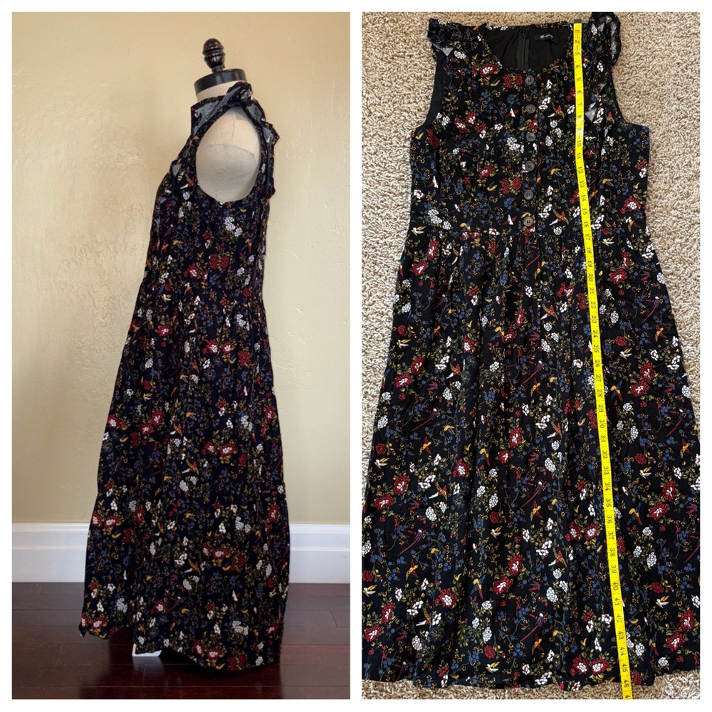 Madewell Corduroy Ruffle-Front Dress in Finch Floral Size 10 - Picture 8 of 14